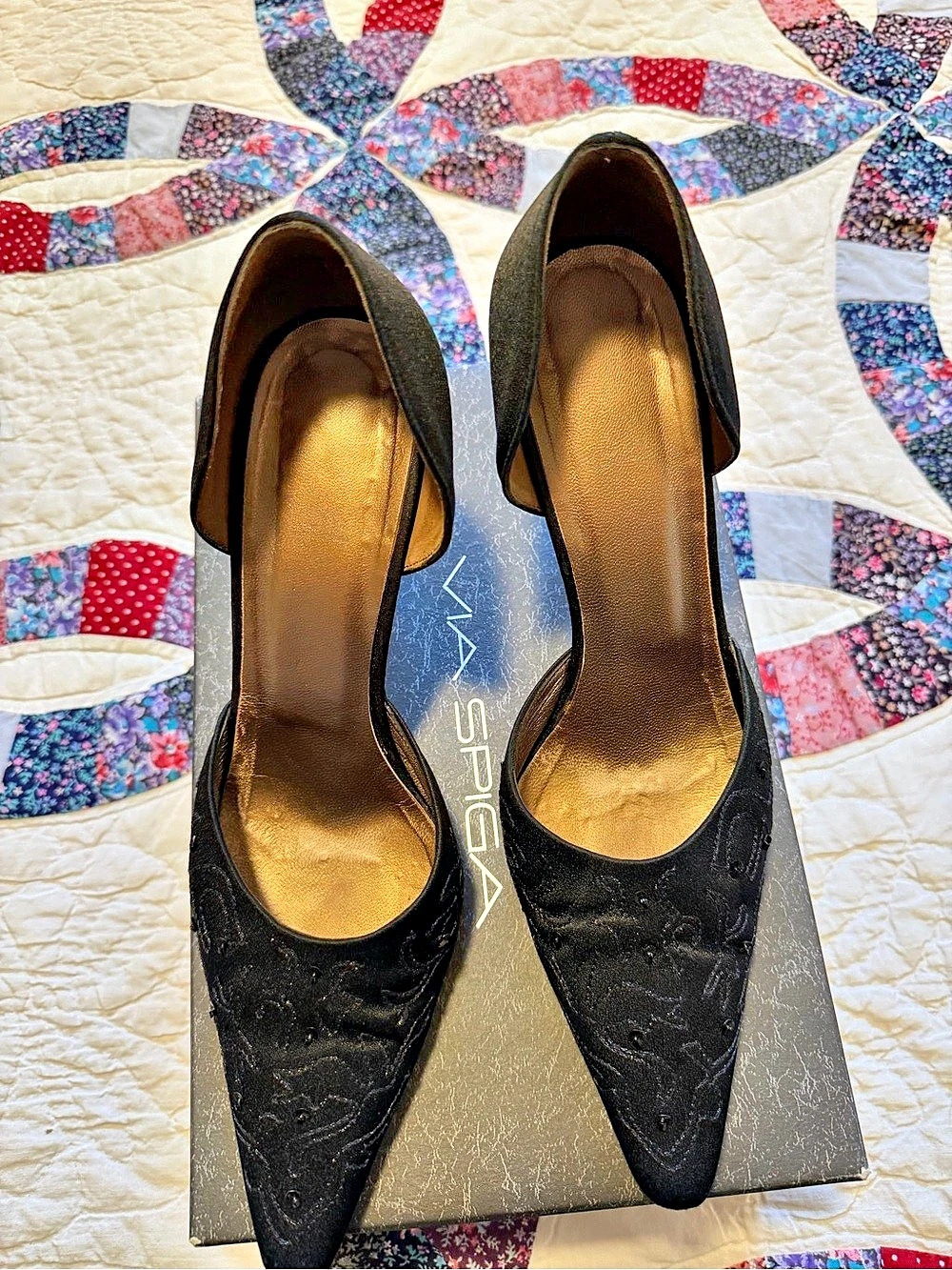 Via Spiga V-JINX Pointed Toe Heels Black US 10 M